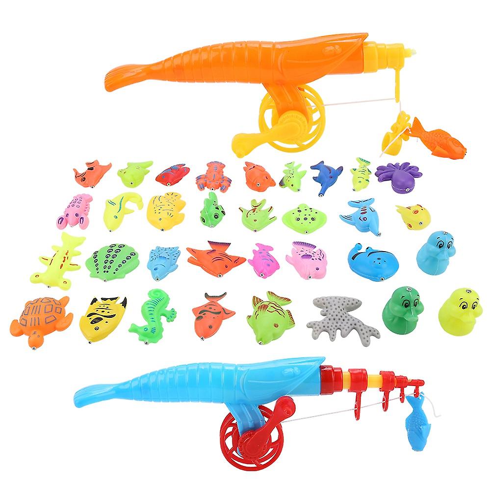 39pcs/set Magnetic Baby Magnetic Fishing Toy Fish Rod Net Set Playing Game Educational Toys Baby Kids Gift