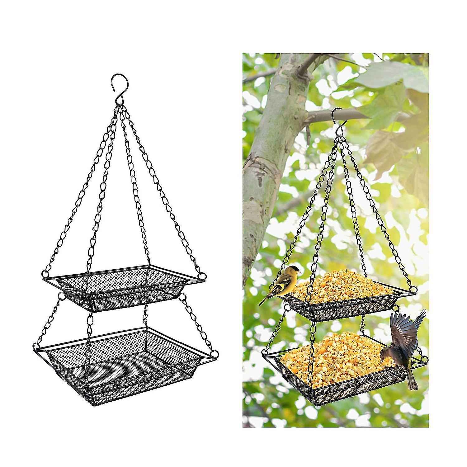 Outdoor hanging double layer bird feeder