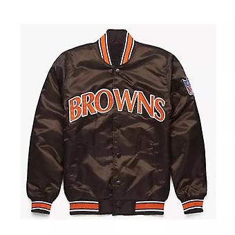 Nfl Letterman Cleveland Browns Satin Bomber Baseball...