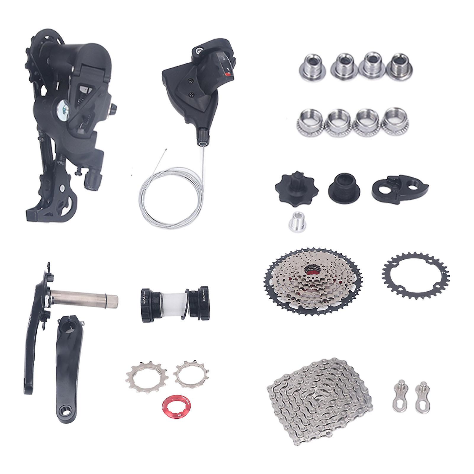 Bike 9 Speed Groupset 50T Flywheel Bike Shift Kit Derailleur Crankset Accessories Set for Modification 32T Chainring