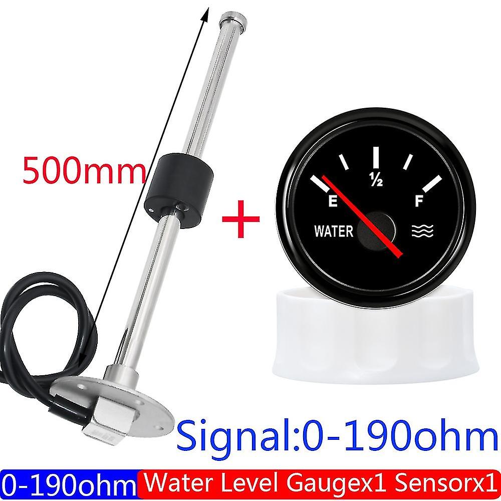 Water Level Sensor+52mm Water Level Meter Tank Indicator With Red Backlight 0-190 Ohm Water Level Ga