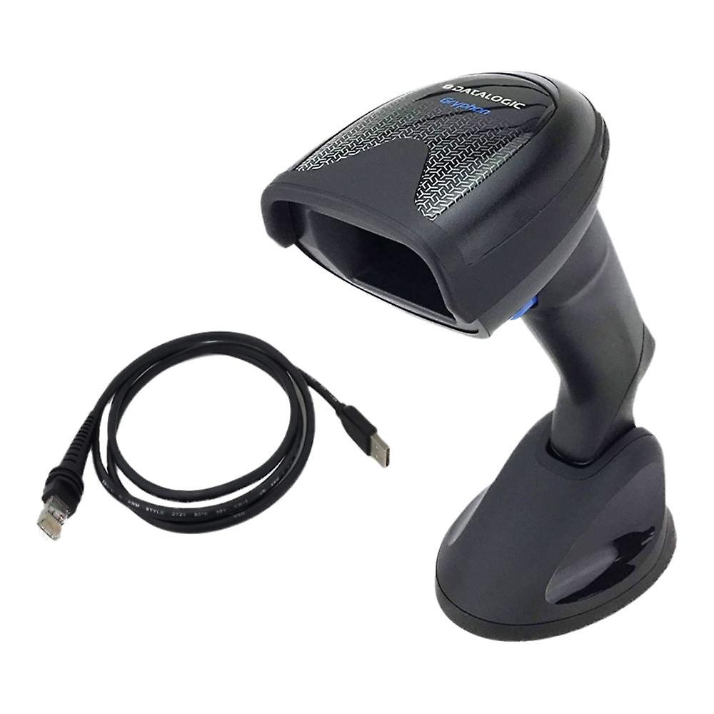 Barcode Scanner All-in-One 2D QR Code Reader with USB Cable and Base GD4590-BK-B