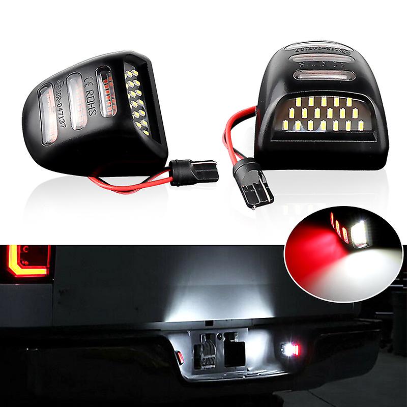 2pcs Red White For Chevrolet Silverado Avalanche Traverse Tahoe Suburban Led Car Number License Plate Light Lamp Assembly Auto
