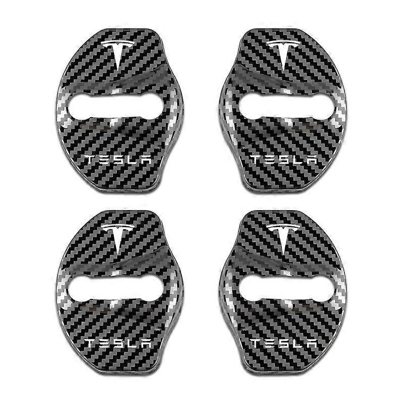 4st Bildörrlåsskydd Auto Emblems Case Car-Styling För Tesla modell 3 modell X Y Auto Protection Tillbehör