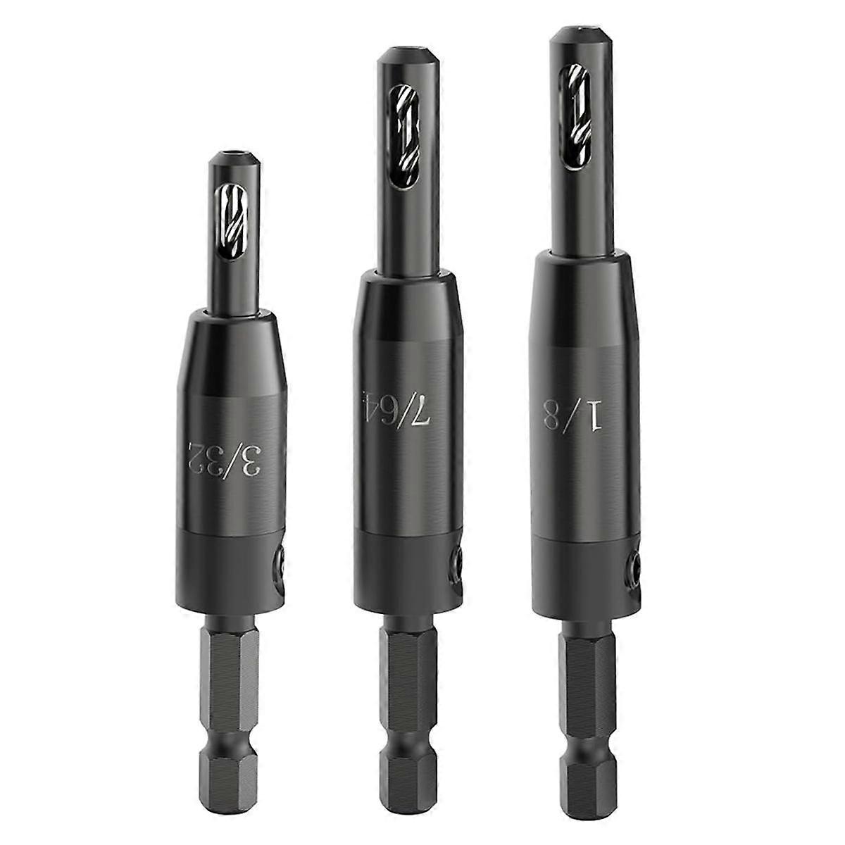 Self Centering Drill Bit Set, for 1/4 in Hex Shank Drill, Countersink Drill Bits for Wood and Hole