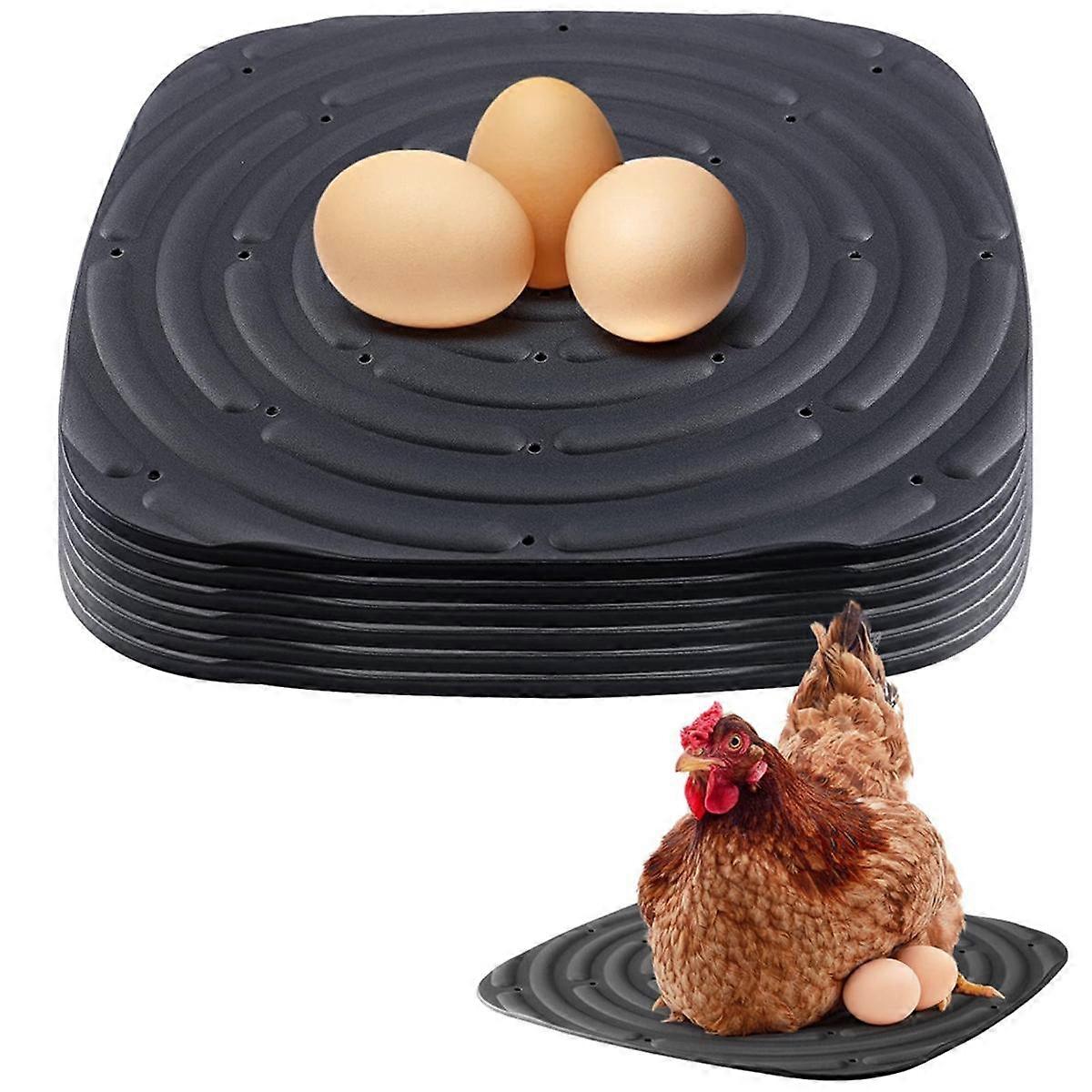 8 Pack Washable Chicken Nesting Pads for Laying Eggs, Nesting Box Liners for Chicken Coop Reusable Chicken Litter Black