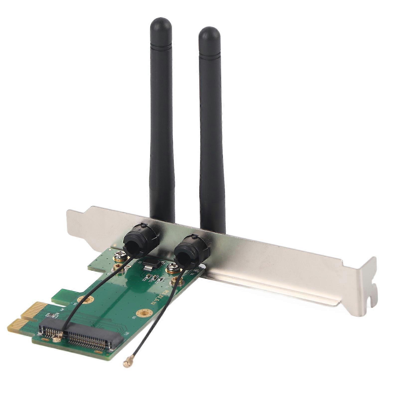 Mini PCIE to PCIE Adapter Card Wireless Wifi Desktop Computer Network Converter(2DB Antenna )