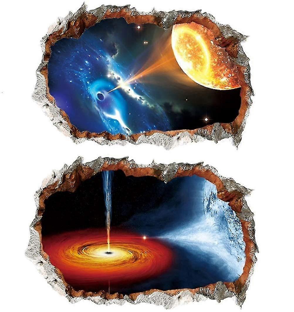 2 Pack Creative Removable 3d Black Hole Wall