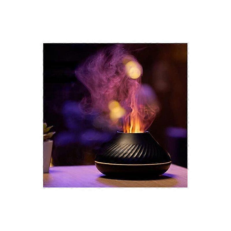 Flame Aroma Essential Oil Diffuser Humidifier 7 Flame Colors (Black)