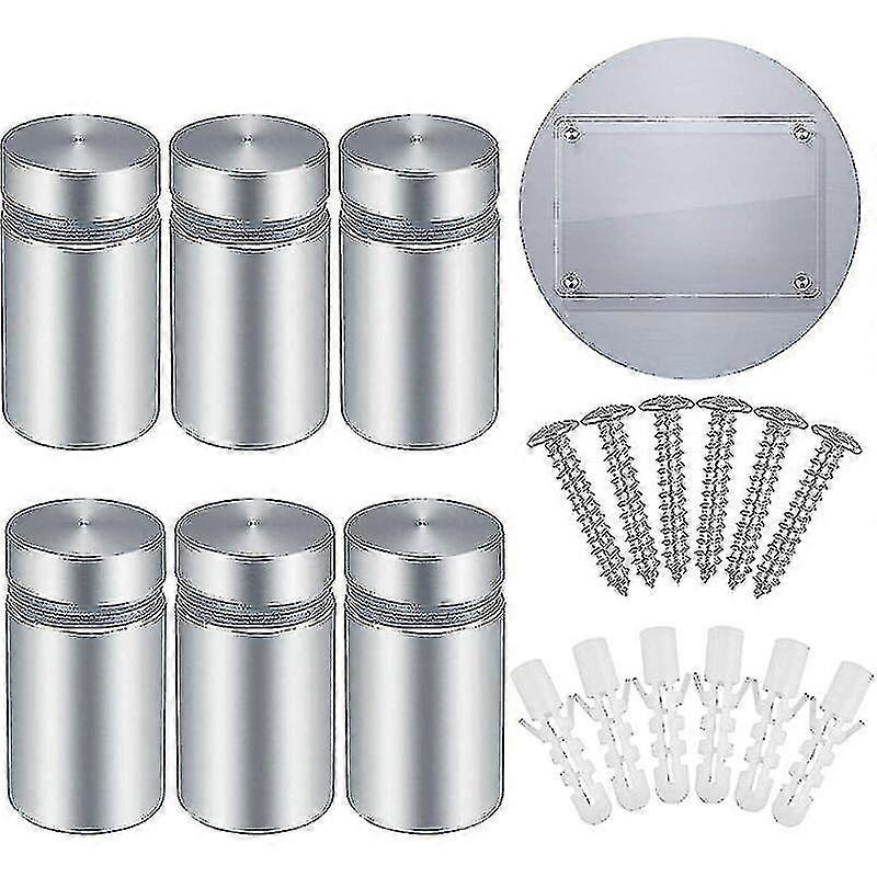 25pcs פלדת אל-חלד בורג פרסום מחזיק סטנד-אוף פרסום קיר ספייסר מחברים הרכבה לתמונות זכוכית אקריליק פרסום ציוד רפואי