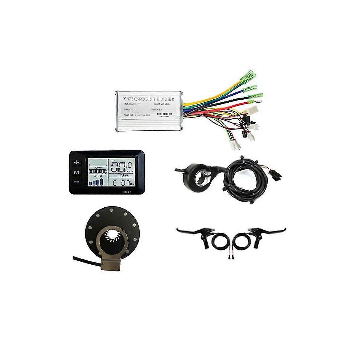 36v 48v 250w 350w E-bike 15a Sine Wave Brushless Controller With Gd01 Display E-bike Light Display
