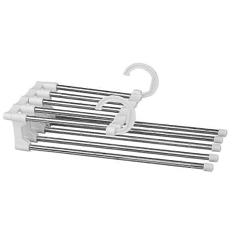 trousers clothes rack shelves multi-functional wardrobe 5-in-1 magic white