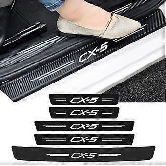 4-Pc Car Door Sill Scuff Protector Stickers - 3D Carbon Fiber Look, Universal Fit (Black)