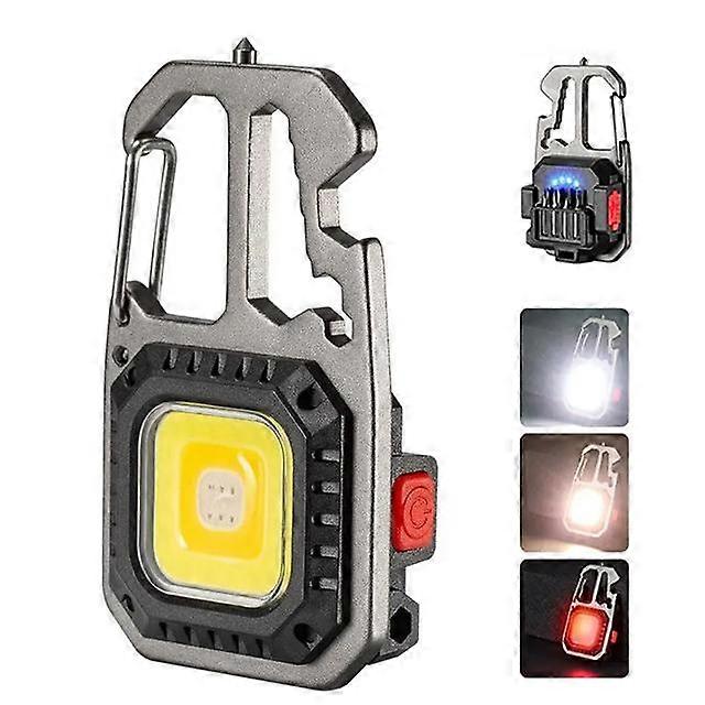 LED Portable Keychain Flashlight Outdoor Camping Light Emergency Lighting With Window Hammer Bottle Opener Lamp