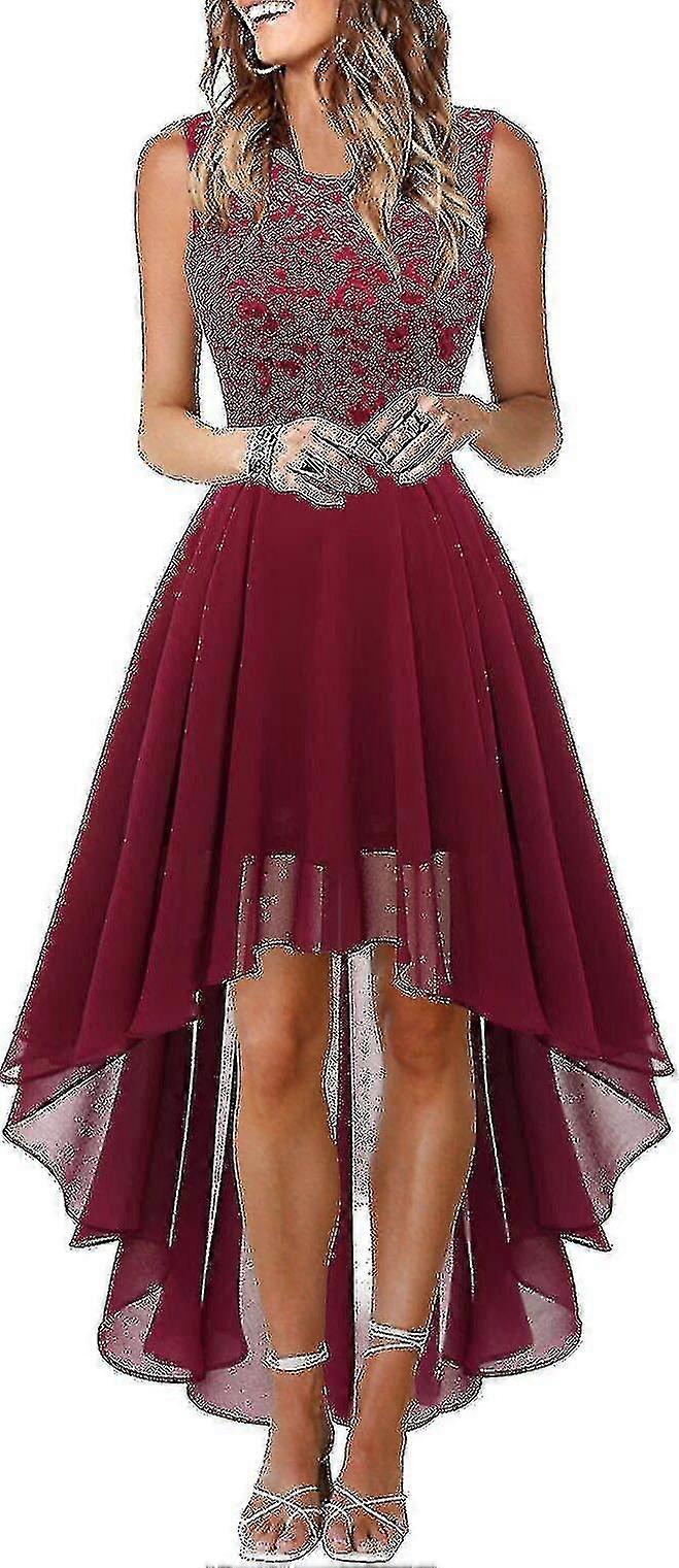 Elegant Cute Asymmetrical Lace Dress Suitable For Prom And Wedding