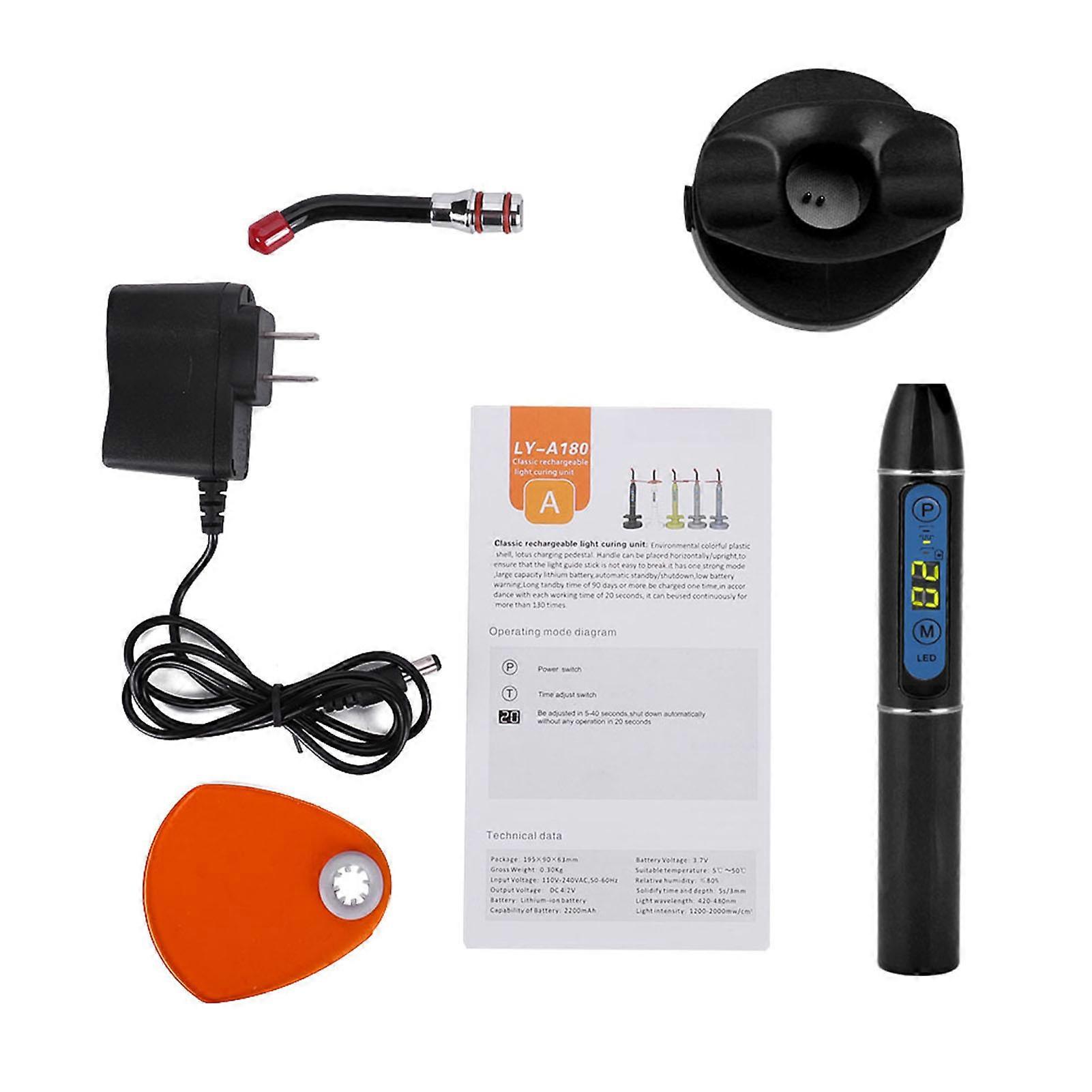 Wireless Cordless LED Dental Curing Machine Light Lamp Black US Plug 110V-240V