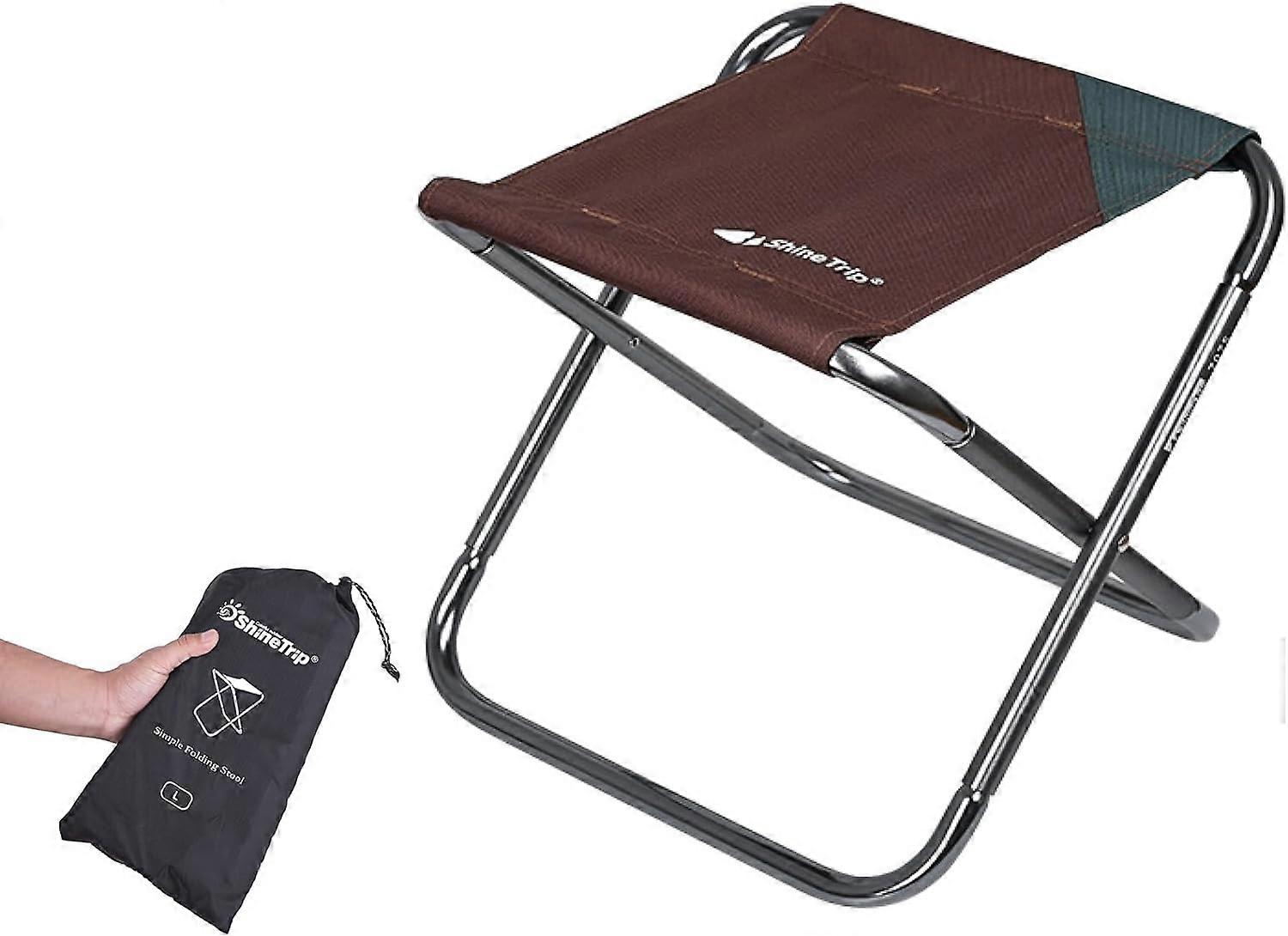 Folding Camping Stool Small Foldable Design with Carrying Bag (Brown)