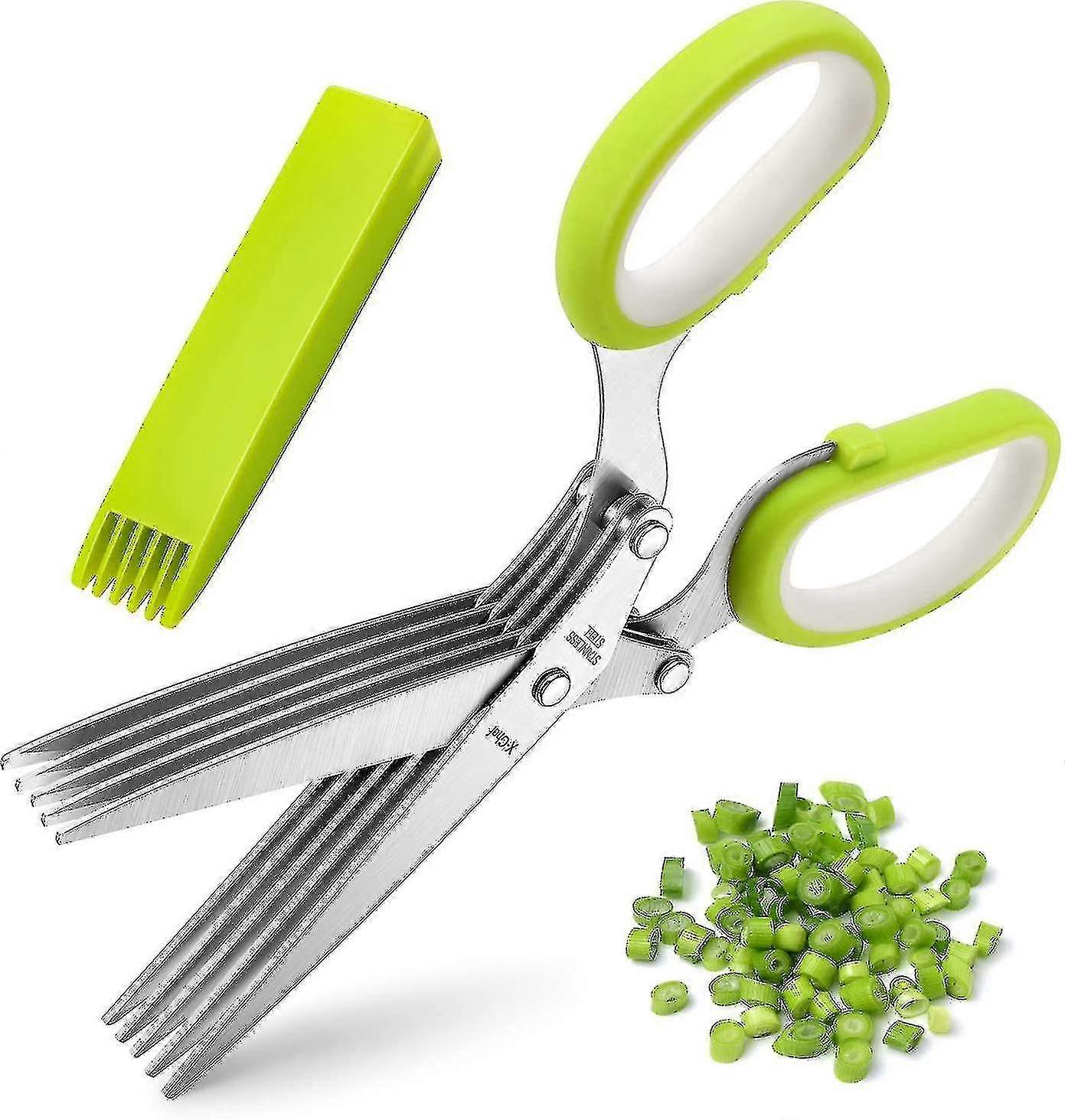 Herb Scissors,multipurpose 5 Blade Kitchen Herb Shears Herb Cutter