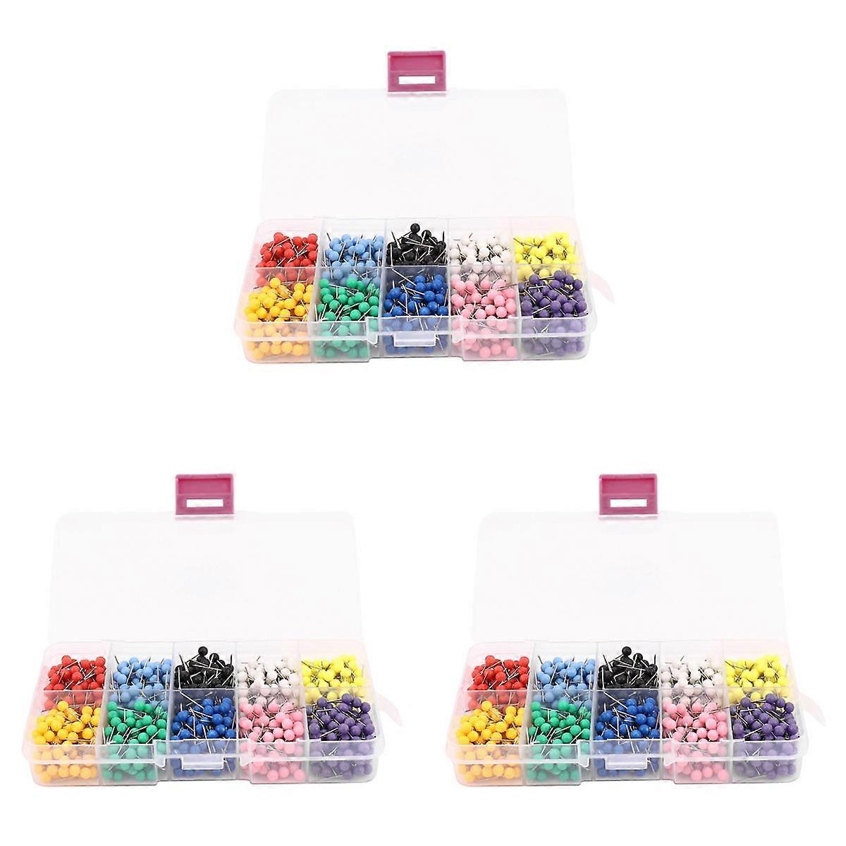 3000Pcs 1/8 Inch Map Push Pins Map Tacks with Plastic Round Heads and Steel Needle Points 10 Colors