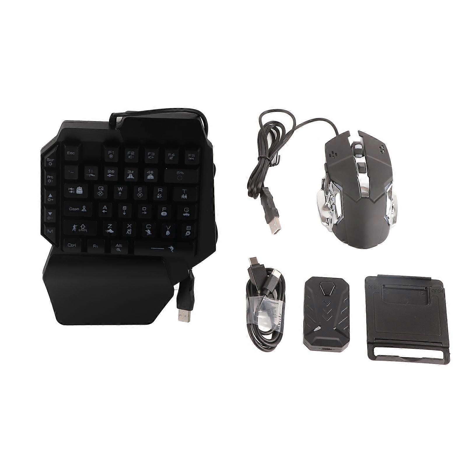 Half Hand Gaming Keyboard Mouse Combo USB Wired LED Backlit Mouse and Keyboard with Converter for PS3 for XboxONE NO.2089