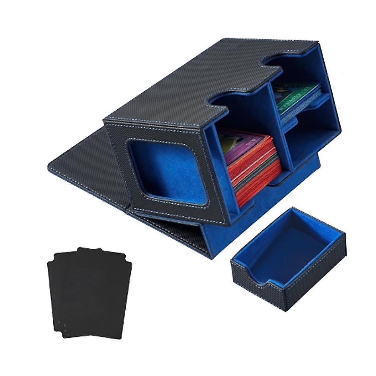Card Deck Box Card Display with Dice Tray Deck Box Deck Box Holding 160+ Trading Card Storage Box Deck Box Blue