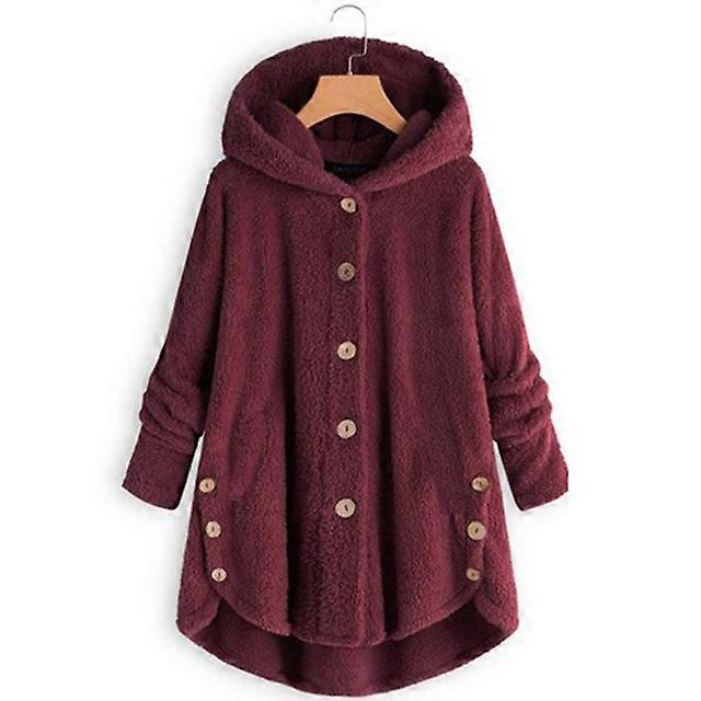 Winter Coat Leopard Coat women's Button Hooded Long Sleeve Jacket Pockets Female Coats Women Outwalk Warm Cloth Lady