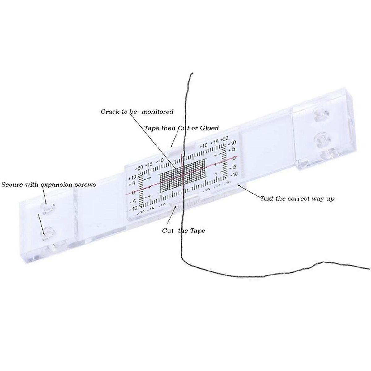 Crack Monitoring Record, 3Pcs Crack Measurement Tool, Crack Width Gauge, Clear Acrylic Corner Crack