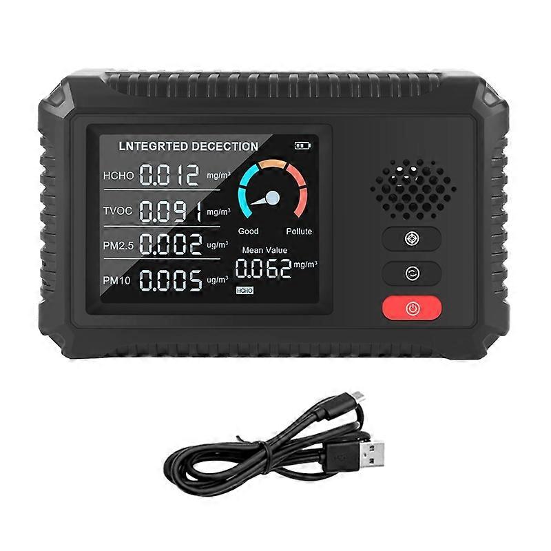 Air Quality Monitor Formaldehyde Detector Pollution Meter HCHO TVOC PM25/PM10 Tester Air Gas Detector Accurate Sensor
