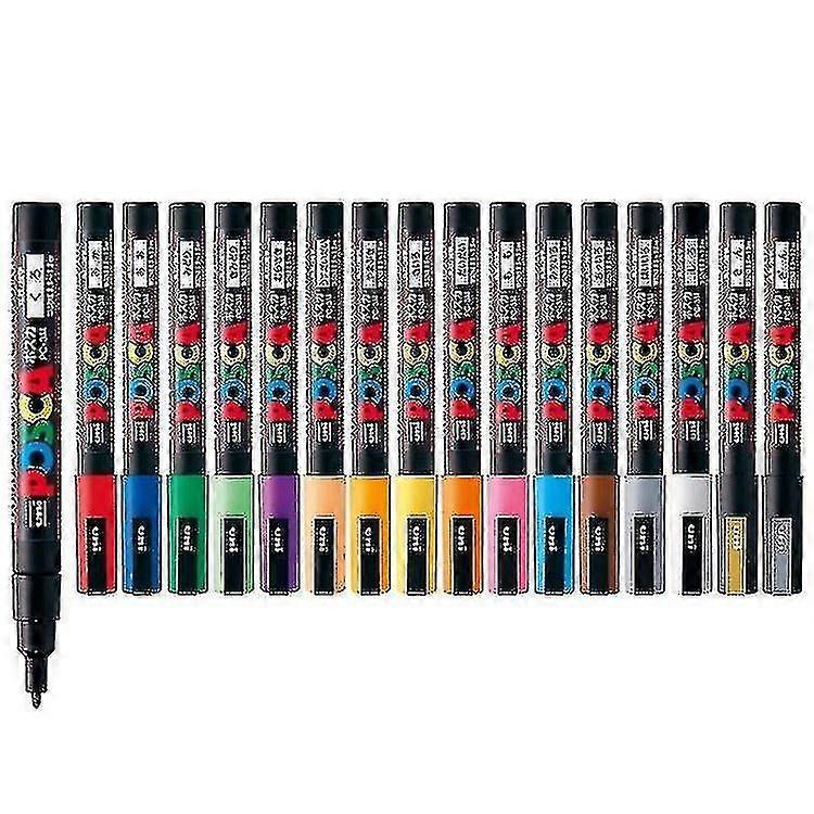 1pcs Uni Posca Pc-3m Paint Marker- Extra Fine Bullet Tip 0.9-1.3mm Art Marker Pens Water-based 24 Colors Available - Art Markers -