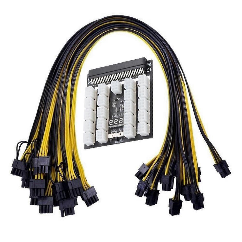 12V PCI-E 21X6 Pin Netzteil Server-Netzteil Breakout-Board für 1800W PSU GPU BTC Bergbau wi