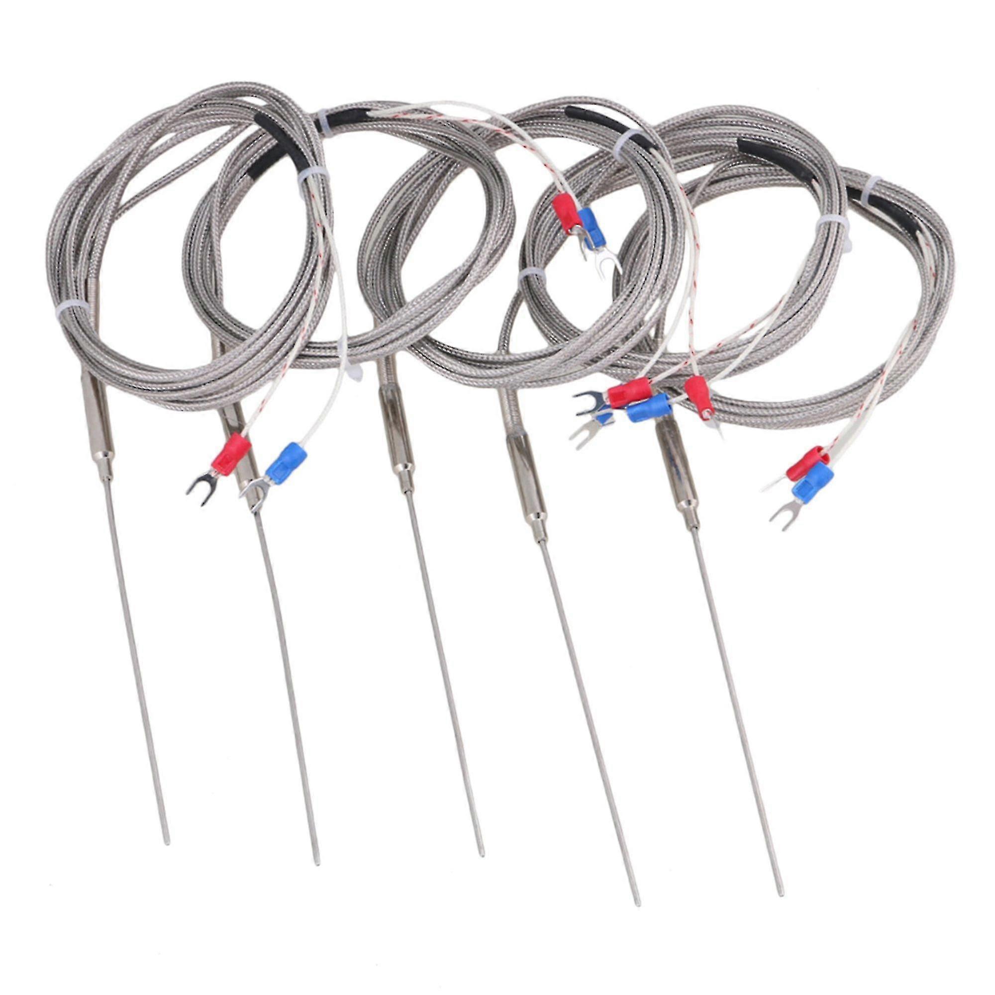 5 Sets 2m Steel 1.5x100mm Probe K Type Sensor High Temperature Thermocouple