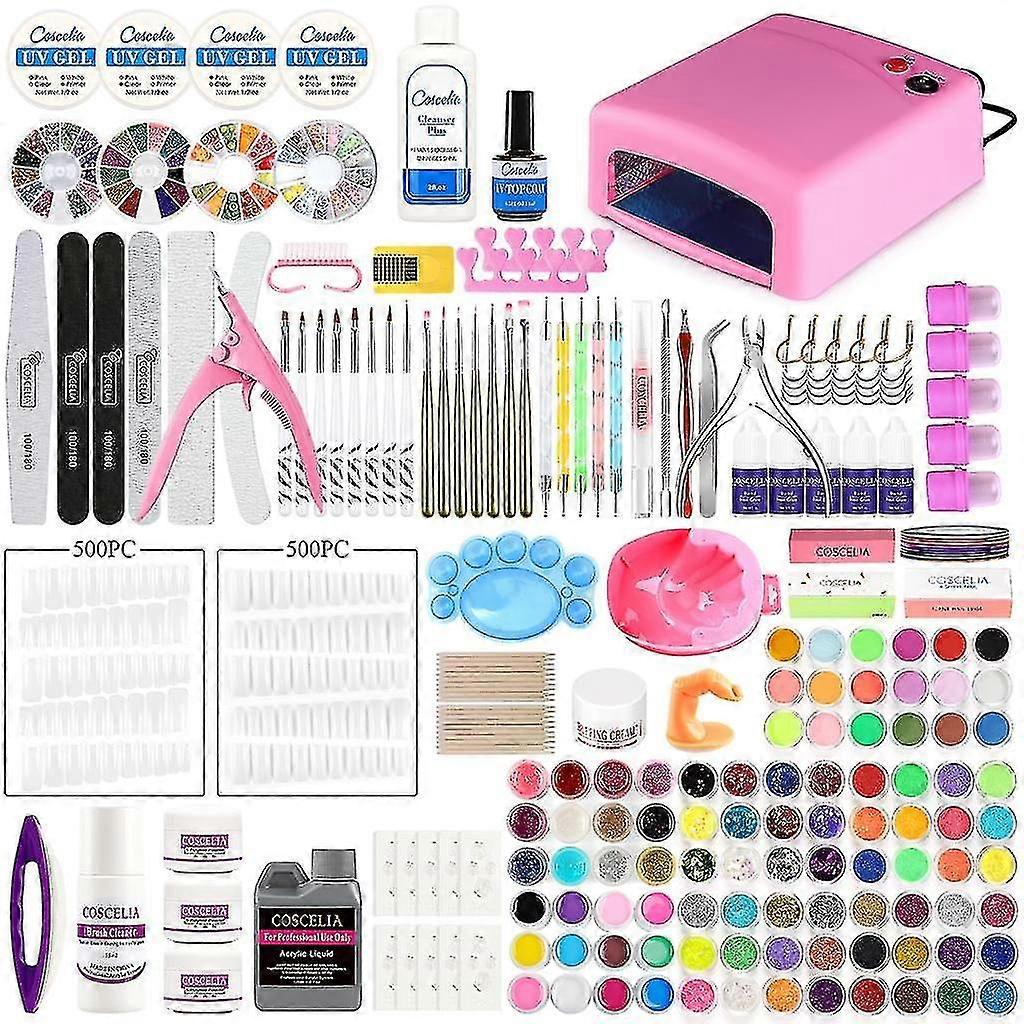 Acrylic Nail Powder Rhinestone Decoration Set