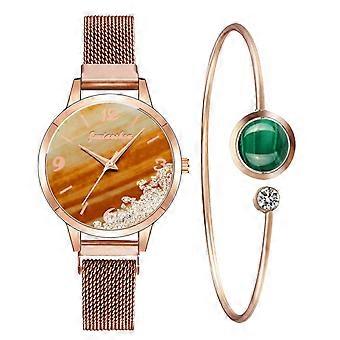 Juxiaoshou Women Fashion Watch Clock Stainless Steel Casual Dress Wrist Crystal