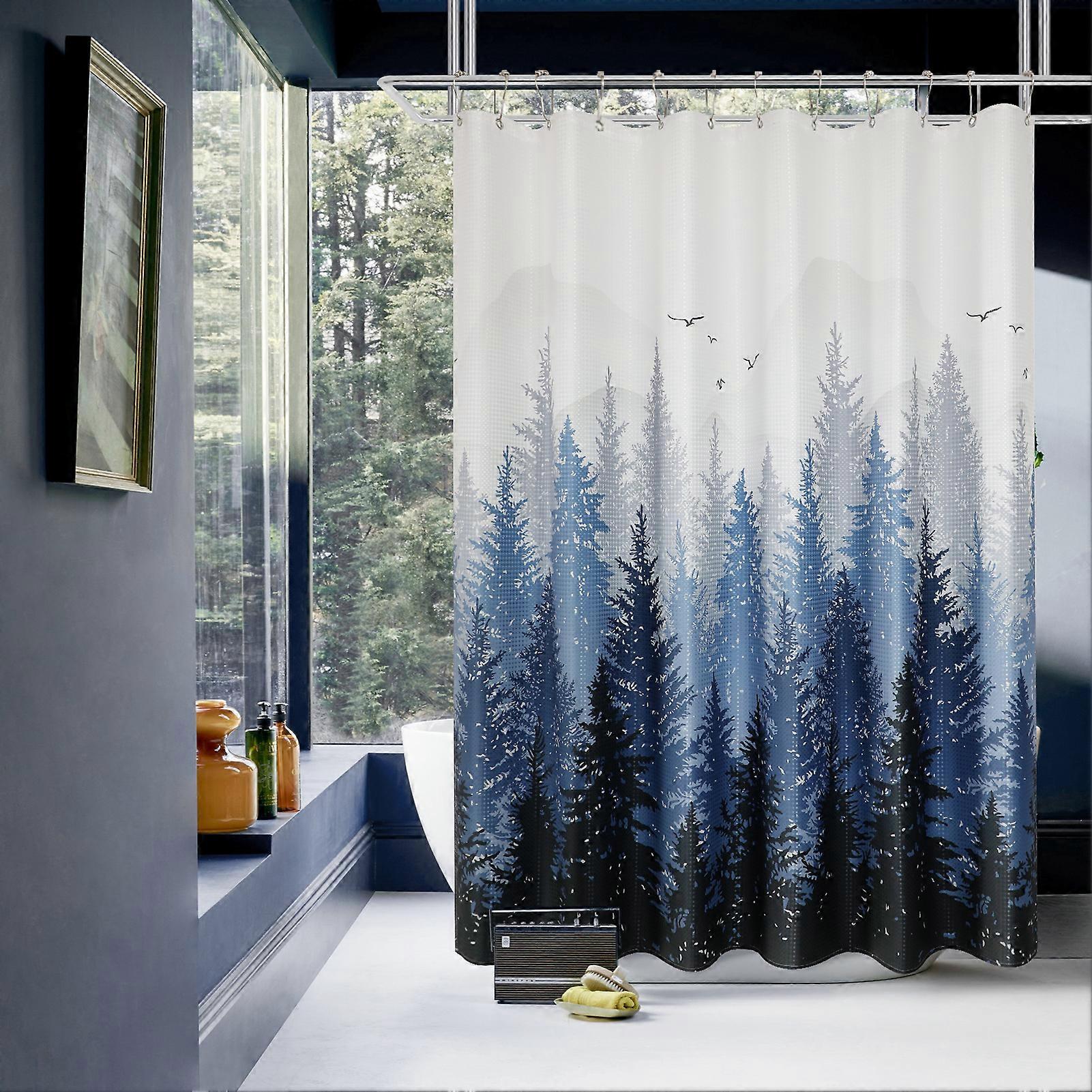 1pc Shower Curtain Mountain Forest Nature