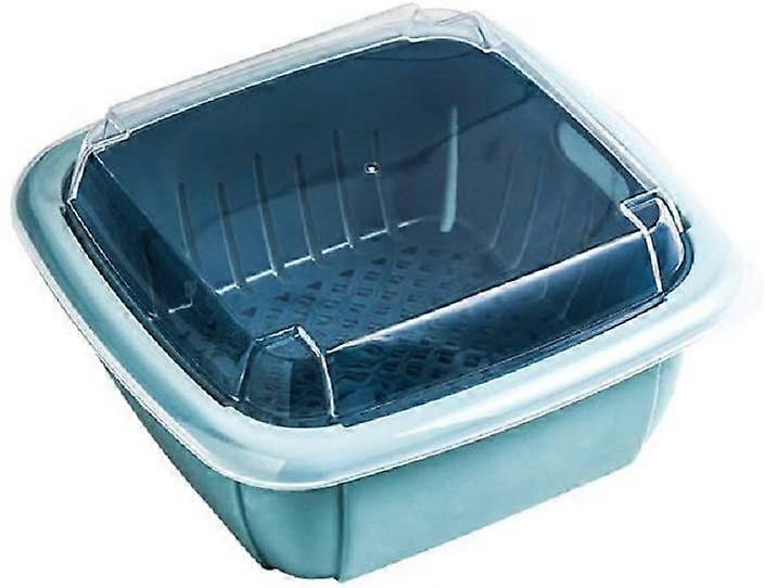 3 In1 Kitchen Colander With Lid- Plastic Double-layer Fruit