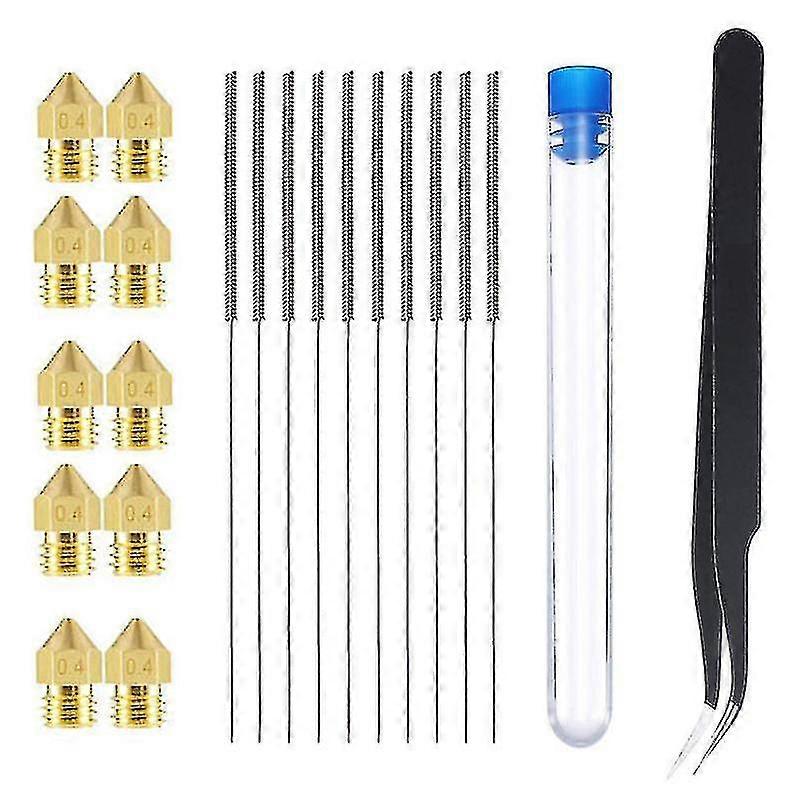 21 Pieces 3d Printer Nozzle And Cleaning Kit Shibaod