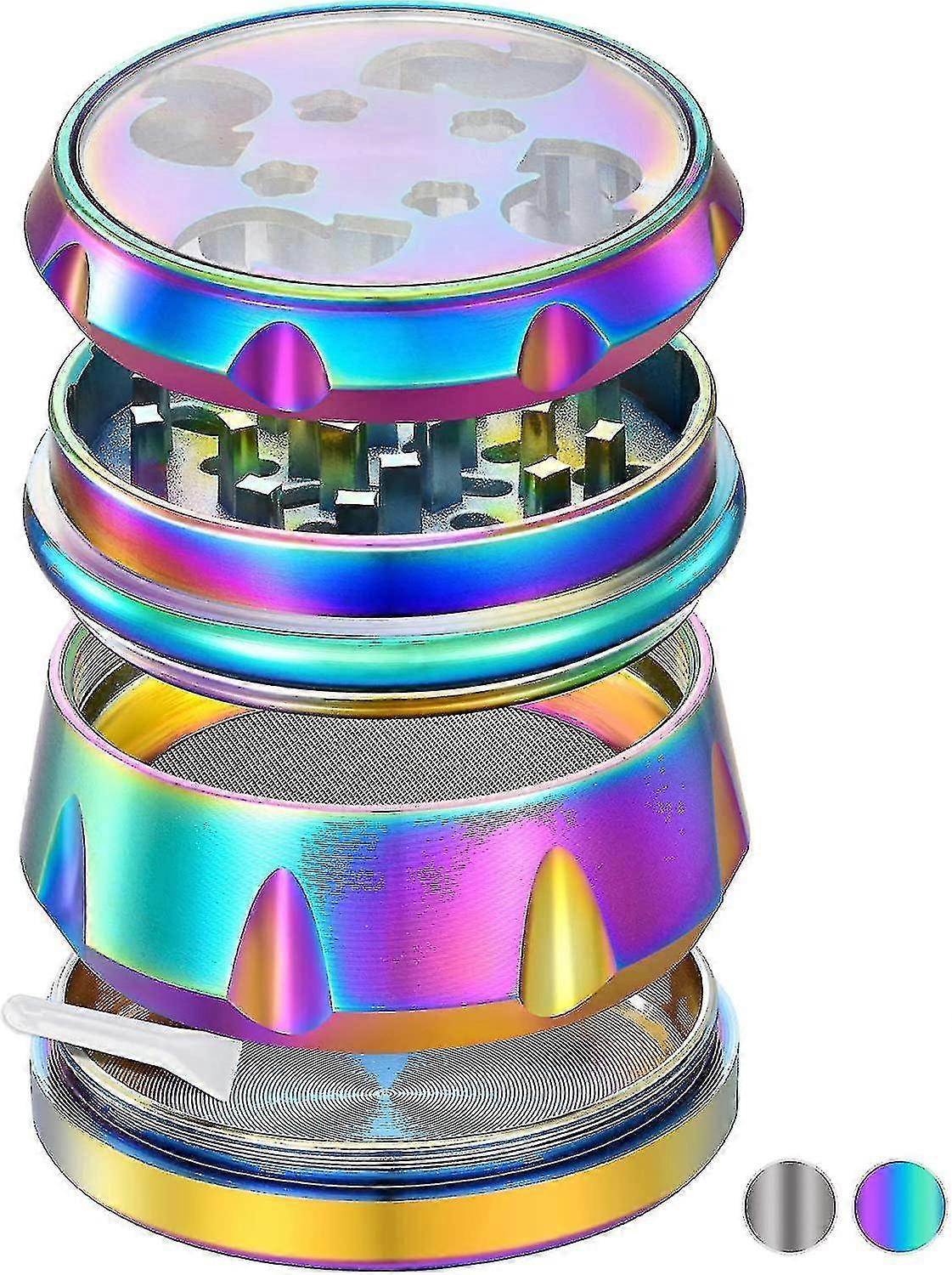 Grinder, 4 In 1 Pieces Grinder,spice Grinder Large, Zinc Alloy Grinder, Spice Dry Grinder, Premium Grinder With Magnetic Top, Cool Grinders Compatible