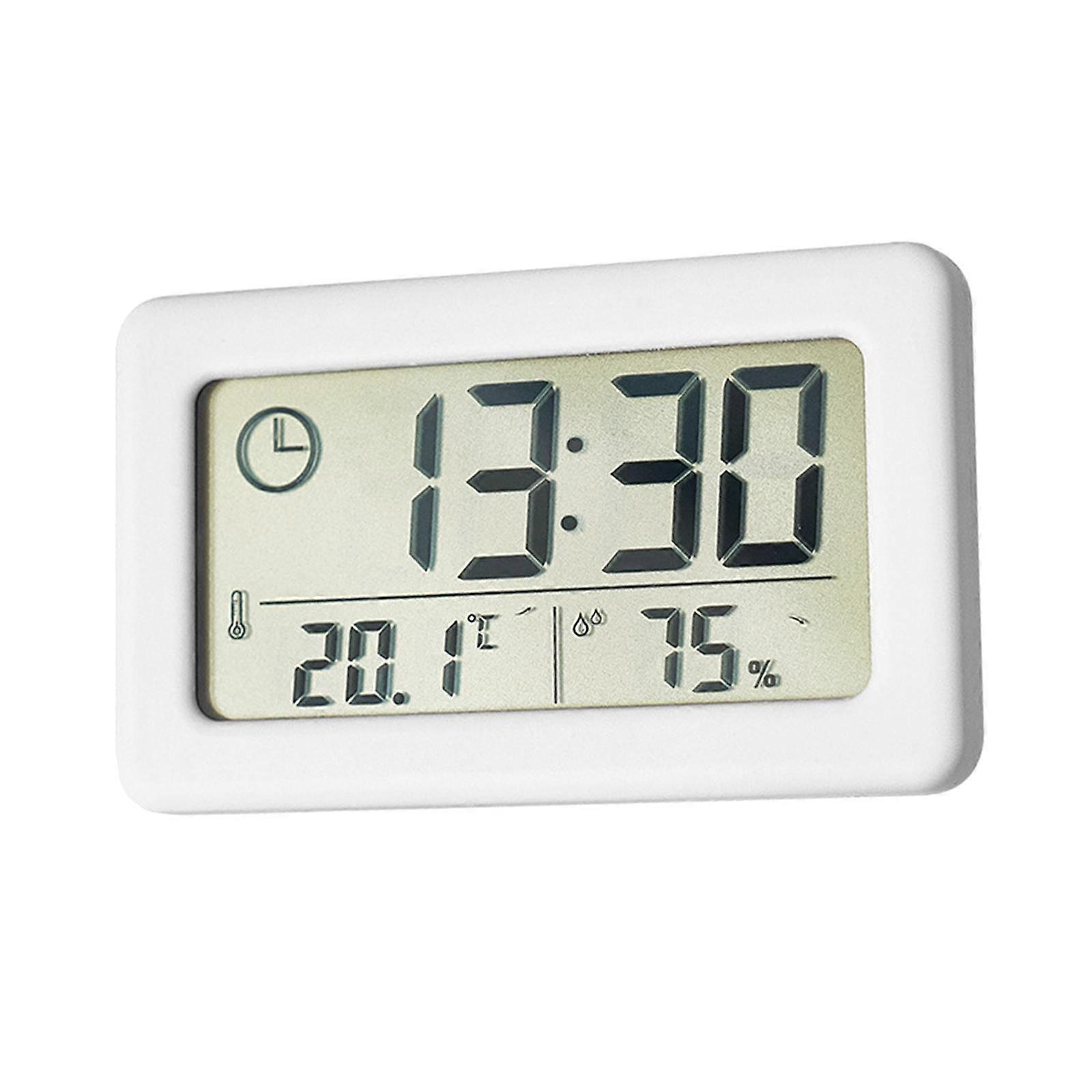 Digital Alarm Clock Indoor Temperature Hanging Home Desktop Study Room white