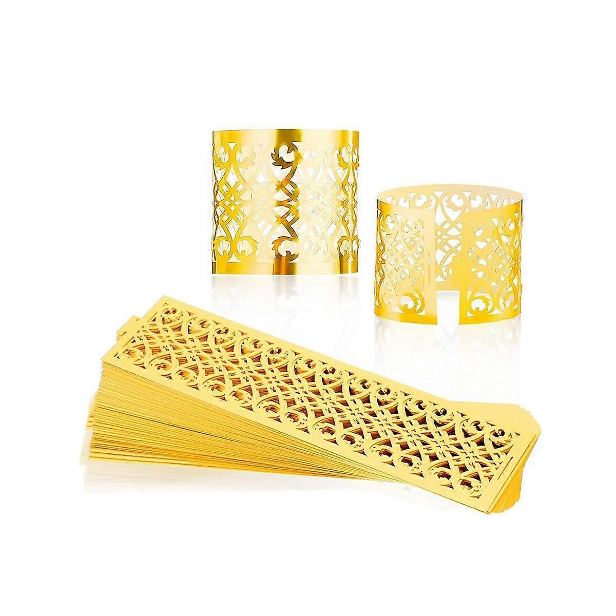 150 Pcs Napkin Rings Cut Napkin Holder Disposable Napkin Bands for Towel Dinner Table Settings Deco
