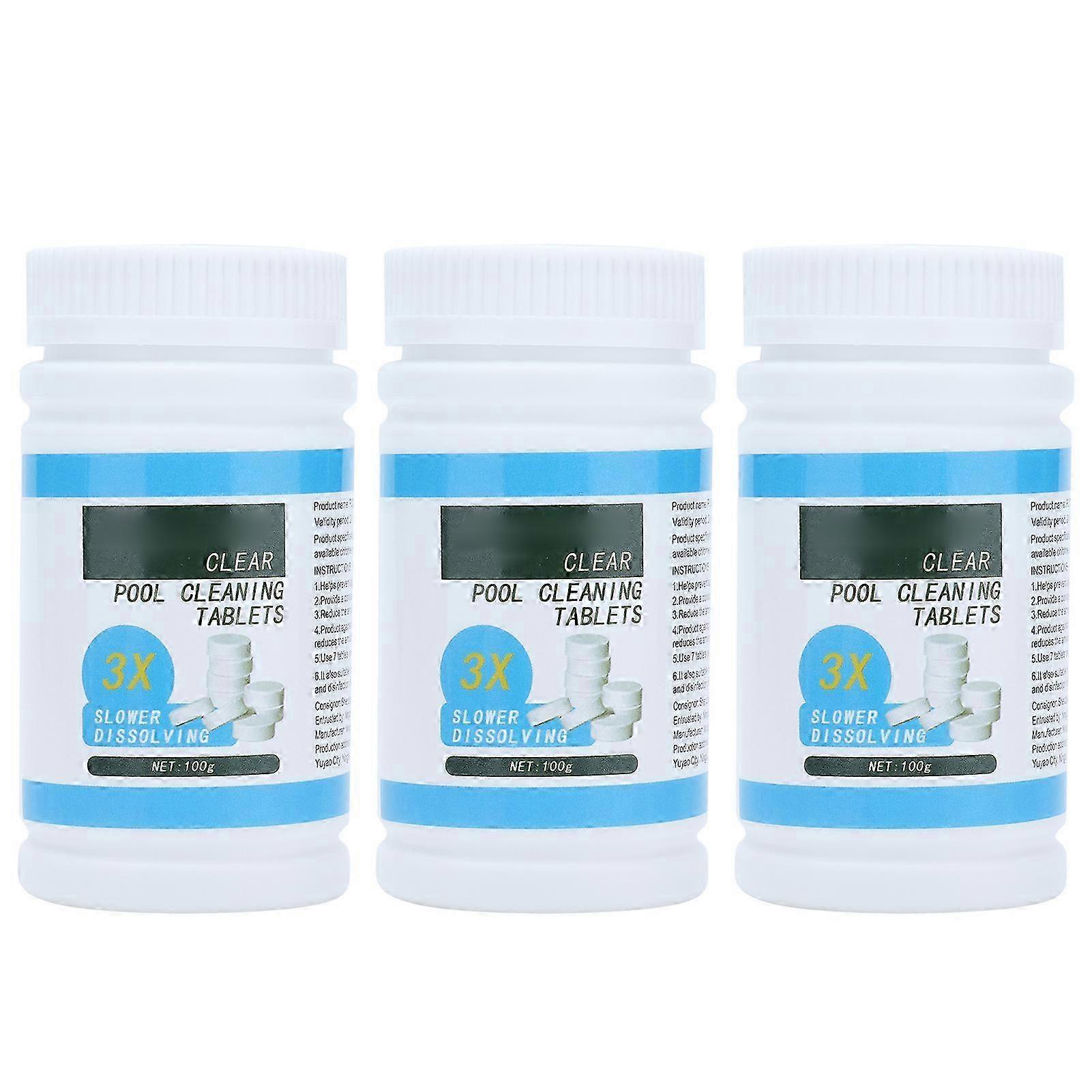 3PCS Chlorine Pool Tablets Portable Sterilization Strong Long Lasting Sunscreen Pool Cleaning Tablets