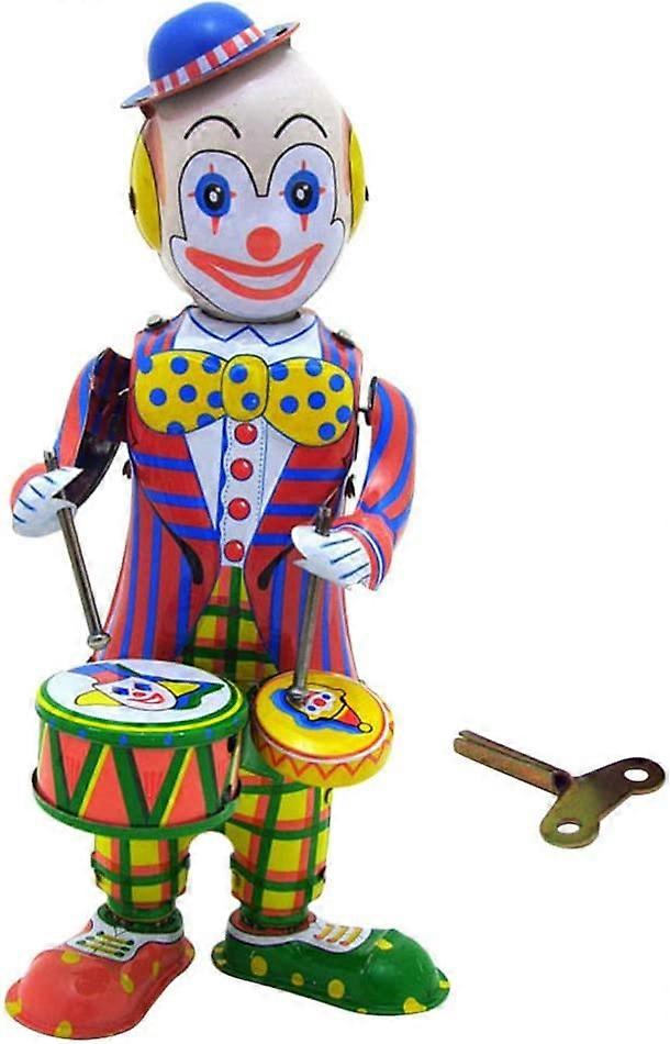 KATEAヴィンテージワインドアップブリキ玩具ドラミングサーカスピエロロボット時計じかけのおもちゃギフト