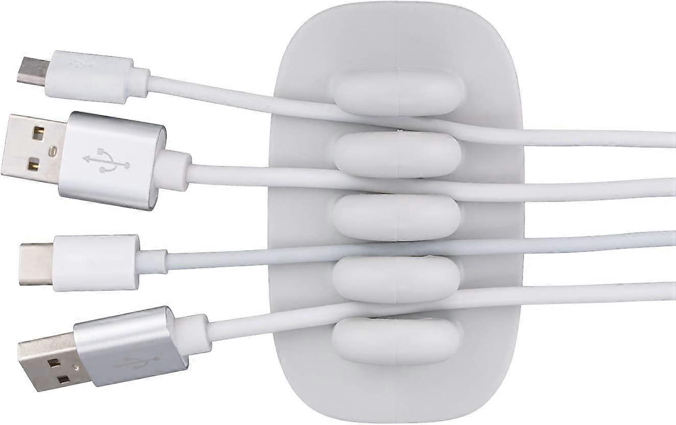 Weighted Cable Clips Management Cord Holder Organizer for Desk (Grey-White)