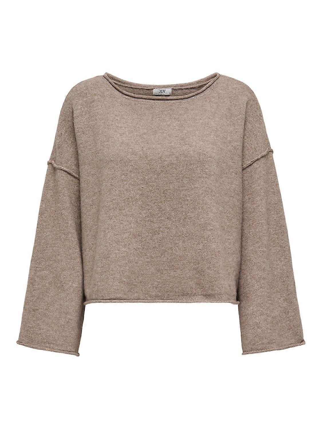 JDY Damen Strickpullover Kurz U-Boot-Ausschnitt Tief angesetzte Schultern