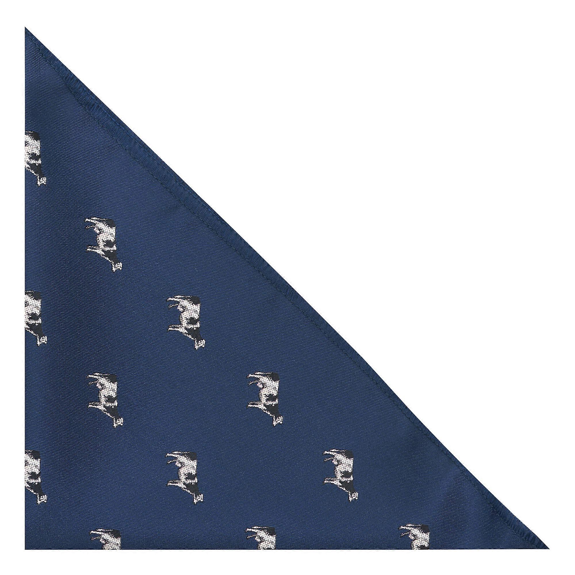 Navy Blue Cow Embroidered Pocket Square
