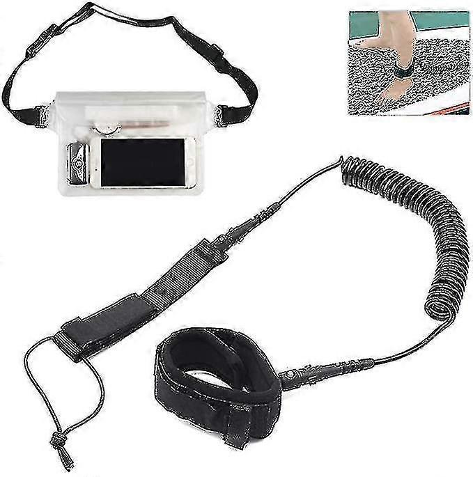 Surfboard Leash, Sup Accessories, Coiled Standing Paddleboard Surfboard Ankle Strap Fixed Plate Safe