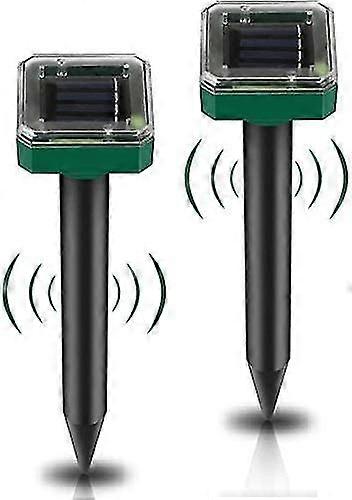 Solar Powered Ultrasonic Mole Repeller 2 Pack, Solar Mouse Repeller Outdoor, Solar Powered Mole Repellents For Moles, Voles, Gophers, Snakes Or Other