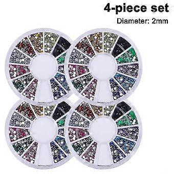 4 dozen nail art decoratie diy glitter nagel decoratie strass 3d, 2.0mm
