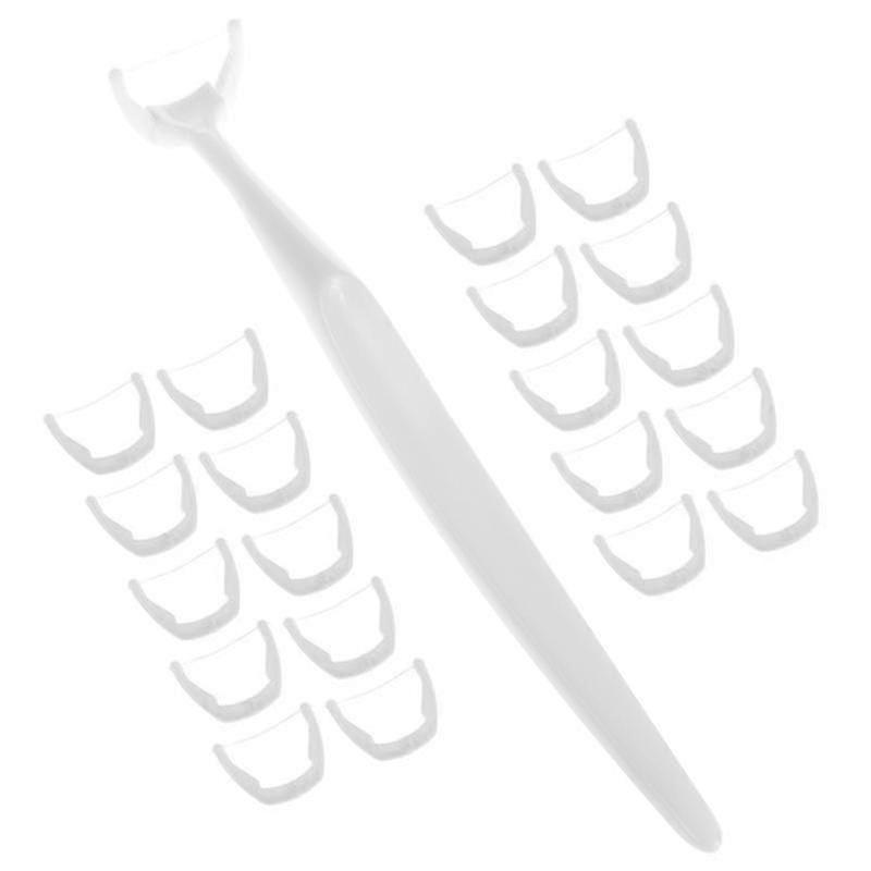 20pcs Replaceable Dental Care Cleaner Plastic Toothpick Nylon Wire Floss Stick Portable Between Teeth
