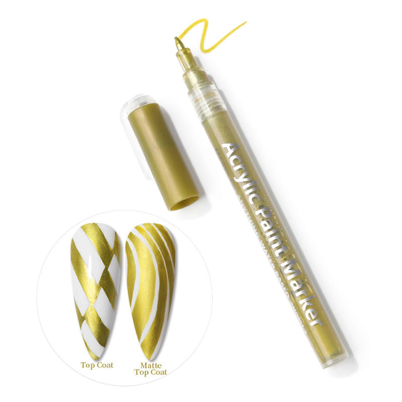 100% New,3ml Waterproof nail polish pen Quick drying and durable DIY abstract line painting pen suitable for nails Portable pointed nail pen
