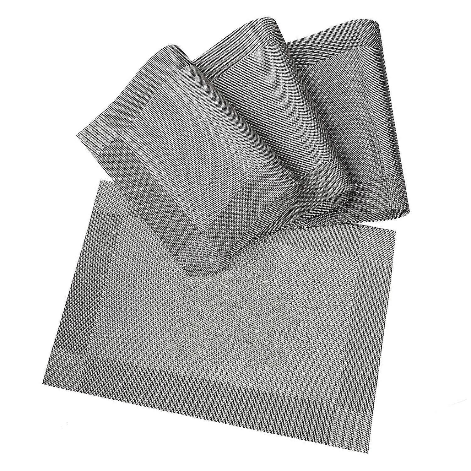 Washable PVC Placemats Set of 4 - Heat Resistant and Non-Slip Dining Table Mats